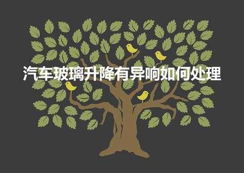 汽车玻璃升降有异响如何处理（汽车玻璃异响怎么解决方法）